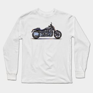 Drawing of Retro Classic Motorcycle HD VRSCDX Night Rod Long Sleeve T-Shirt